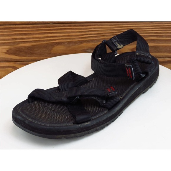 Rockport Sz 11 Sport Sandals‎ Black Fabric Men Hook & Loop - Picture 1 of 10
